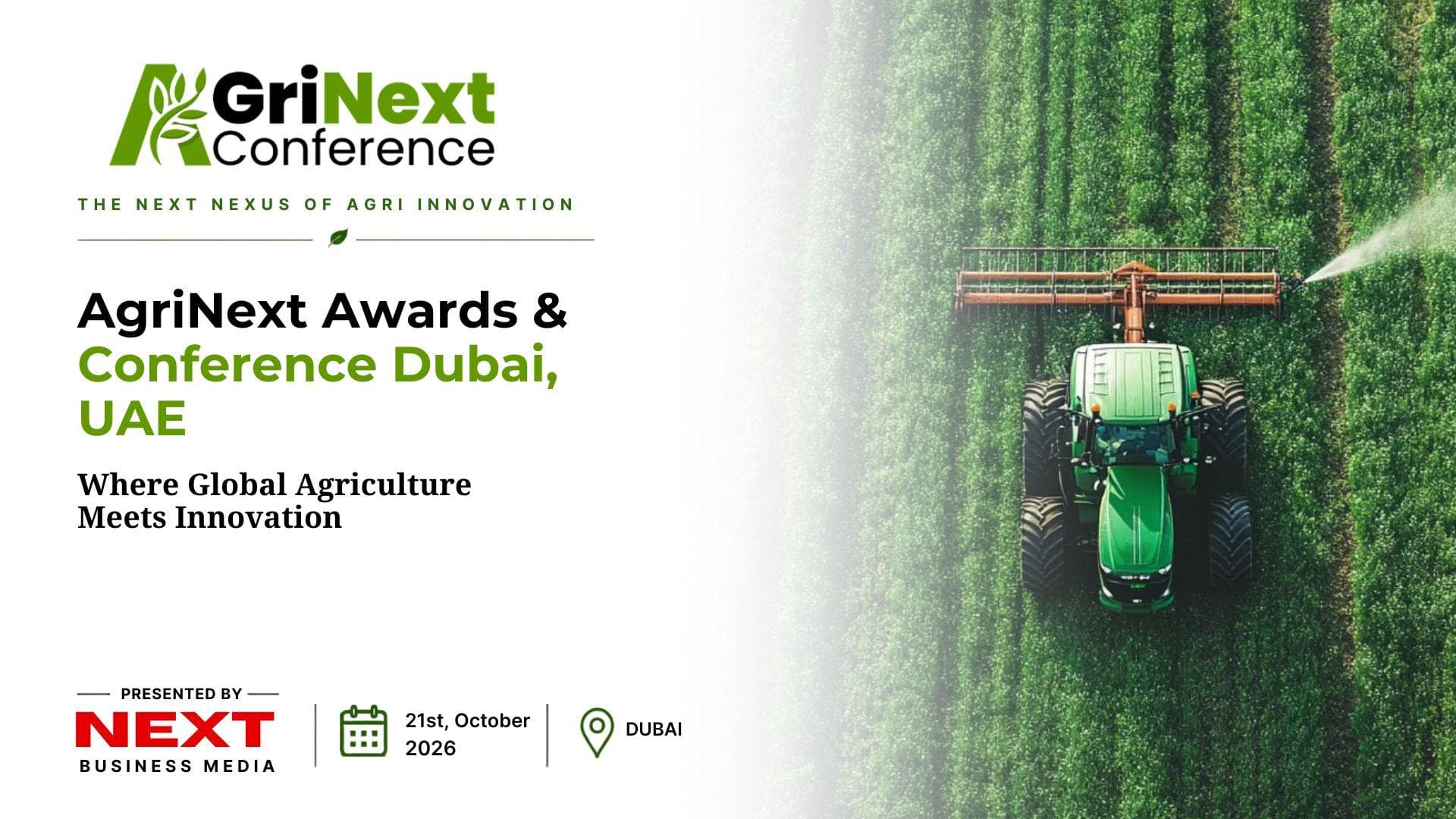 AgriNext Awards & Conference Dubai 2026: Where Agriculture Leaders, Innovators and Investors Shape the Future of Food Systems