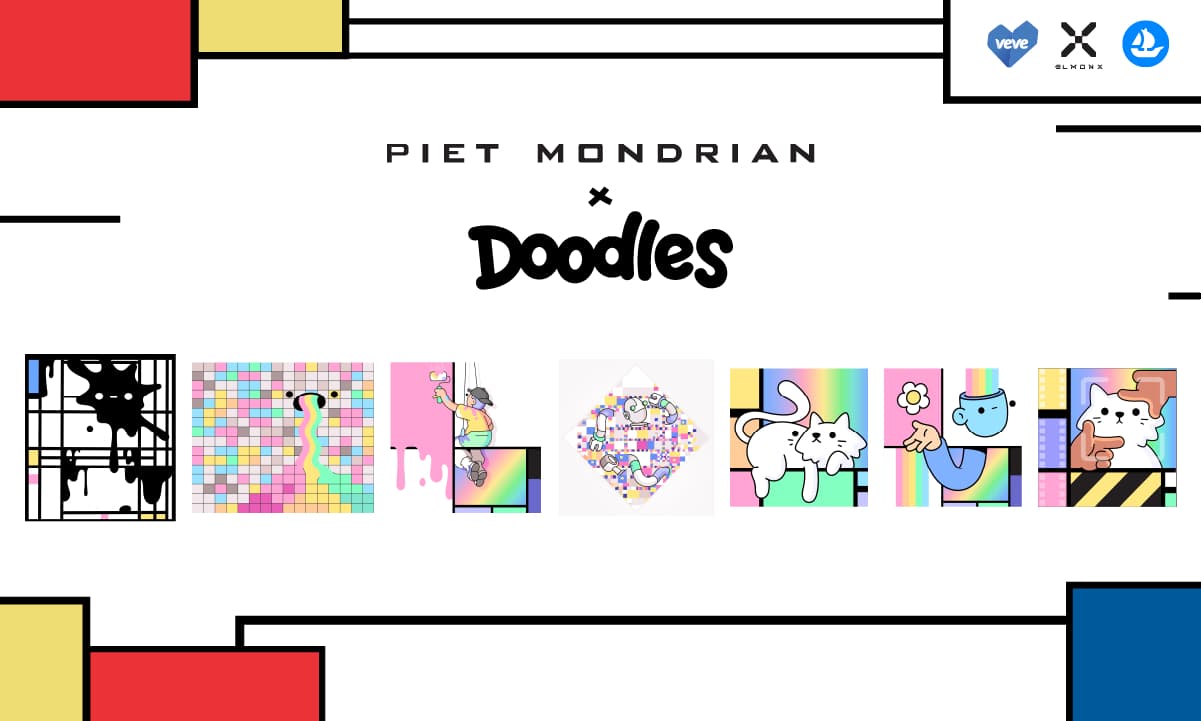 Piet Mondrian x Doodles: Five Iconic Masterworks Reimagined as Digital Collectibles & Art Prints