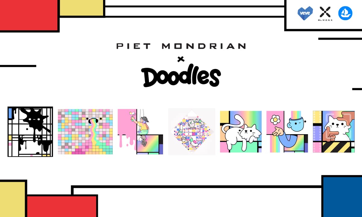 Piet Mondrian x Doodles: Five Iconic Masterworks Reimagined as Digital Collectibles & Art Prints