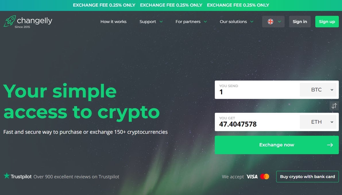 Changelly website