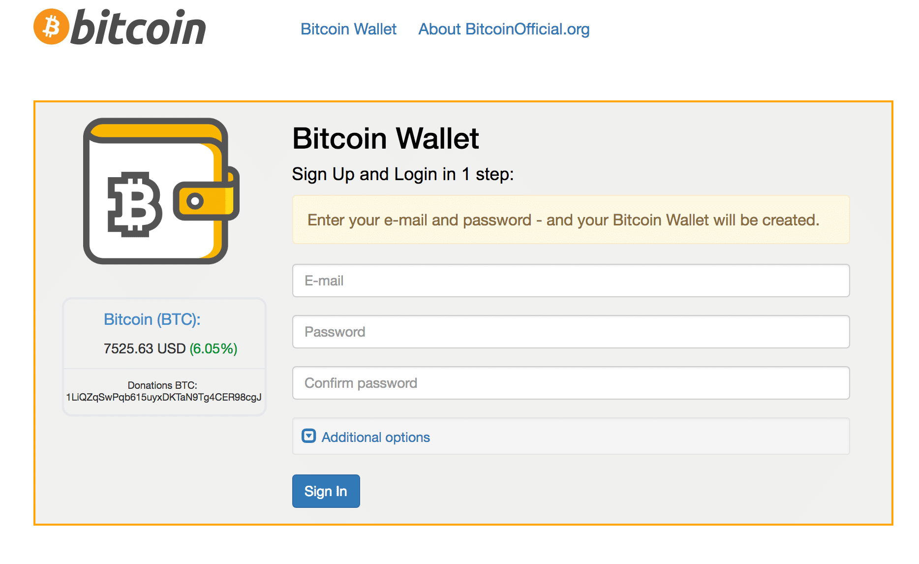 bitcoin wallet site