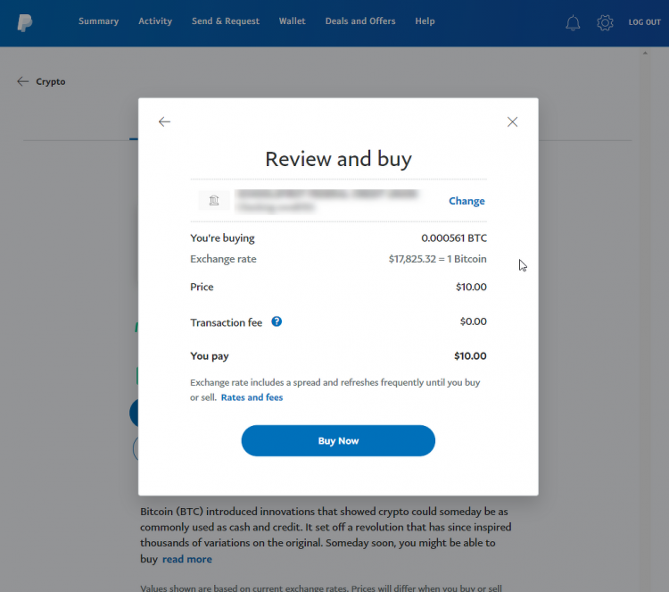 can i use paypal balance to buy crypto