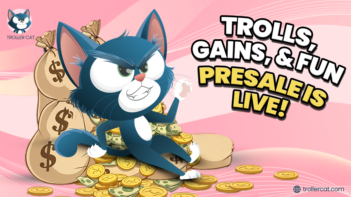 Troller Cat Presale Frenzy—Book of Meme and Memecoin Watch the best meme coin presale to buy now