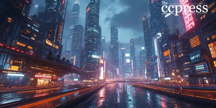 futuristic cityscape nft art