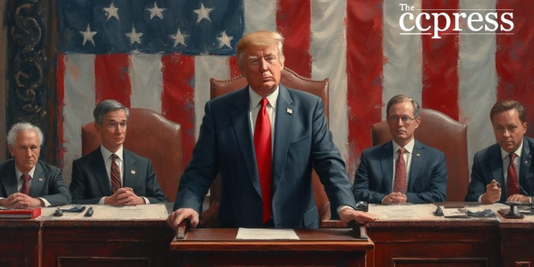 trump congress oil painting