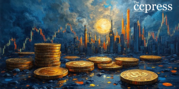 abstract bitcoin valuation artwork
