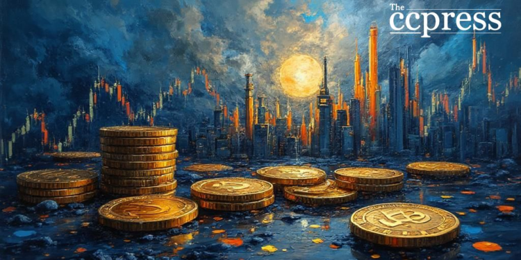 abstract bitcoin valuation artwork