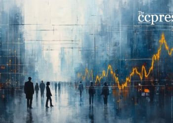 abstract financial cityscape art