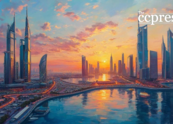 abu dhabi futuristic sunset