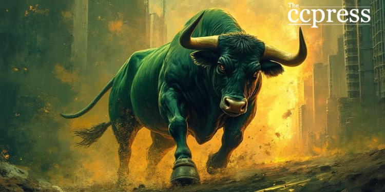 bitcoin bull digital surge art