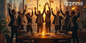 bitcoin celebration oil painting