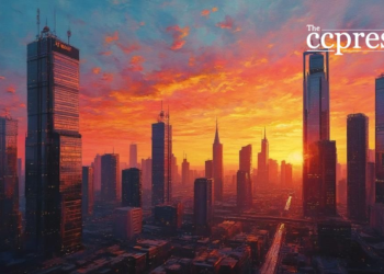 bitcoin cityscape tech progress