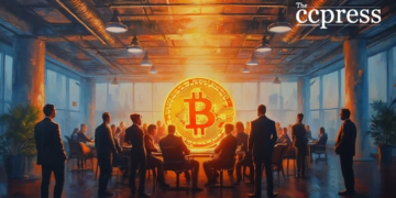 bitcoin leaders oil painting