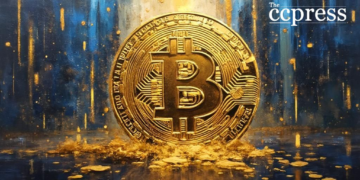 bitcoin rise abstract oil painting