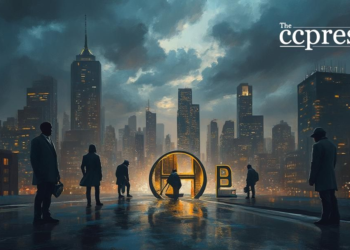 bitcoin storm urban oil painting