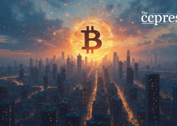 bitcoin surge futuristic cityscape