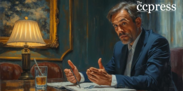 boardroom finance discussion painting