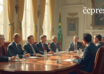 brics trade discussion oil painting