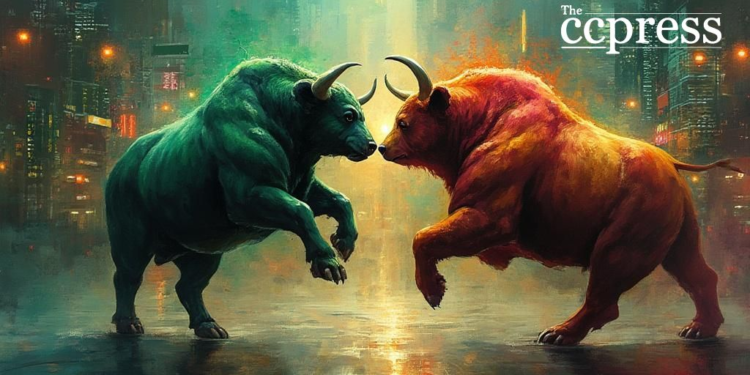 bull bear market dance painting