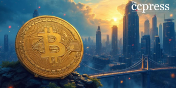bullish binance coin cityscape