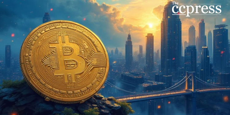 bullish binance coin cityscape