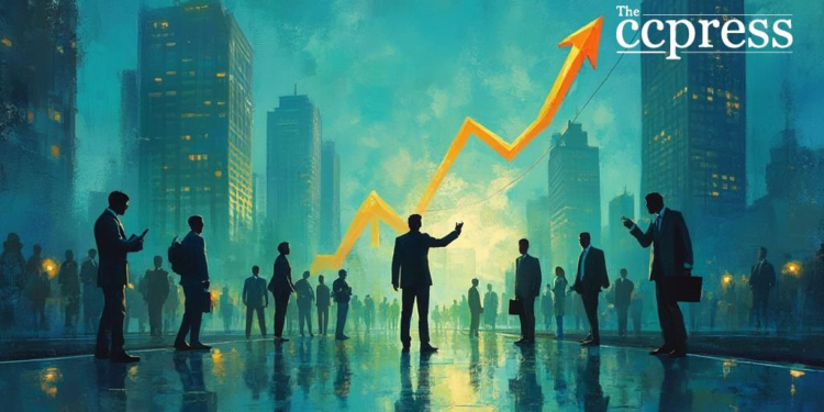 business growth urban oil painting