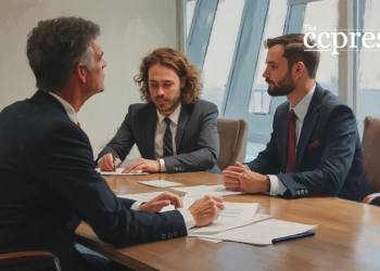 business meeting oil painting