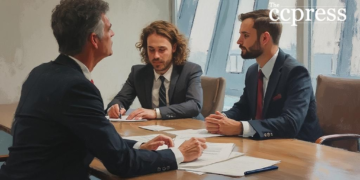 business meeting oil painting