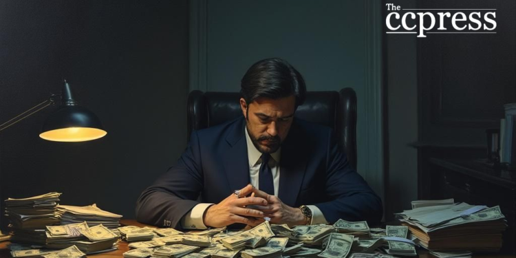 businessman counting money art