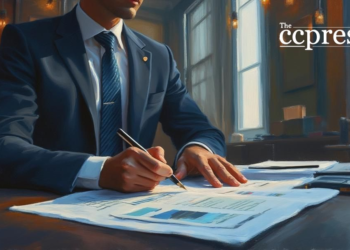 businessman reviewing documents