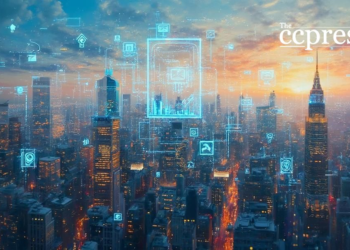 bustling cityscape digital art
