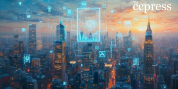 bustling cityscape digital art