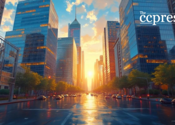 bustling cityscape success art