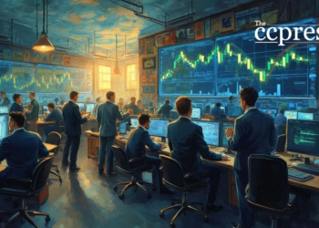 bustling financial district art