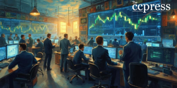 bustling financial district art