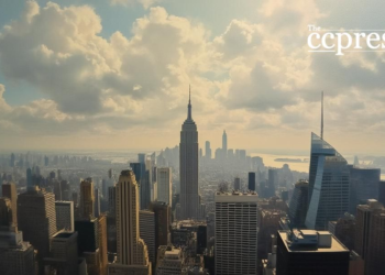 bustling financial district sky