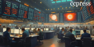 bustling stock exchange art