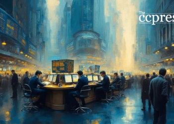 bustling stock exchange oil