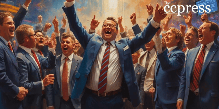 bustling stock market triumph