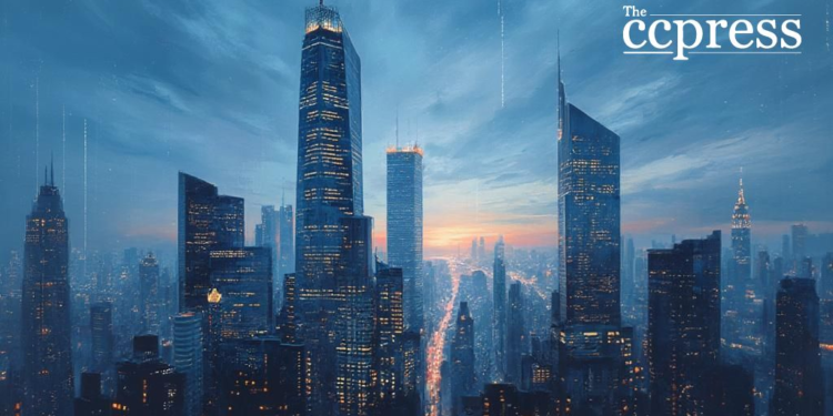 citigroup tower twilight painting