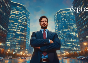 confident businessman oil painting