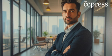 confident businessman oil painting