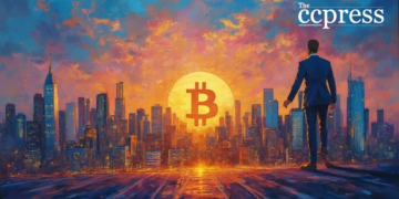 corporate bitcoin oil painting