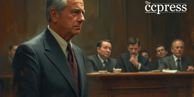 courtroom plea oil painting
