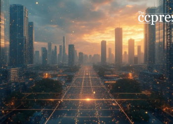 crypto integration cityscape oil art