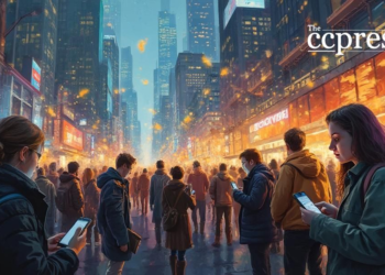 crypto trading urban scene