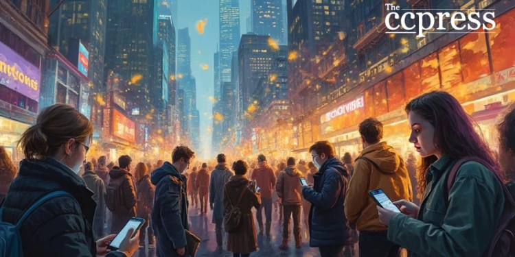 crypto trading urban scene