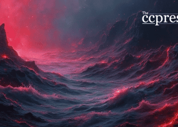 cyber chaos oil painting scene