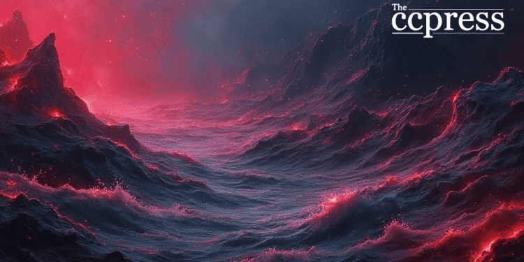 cyber chaos oil painting scene