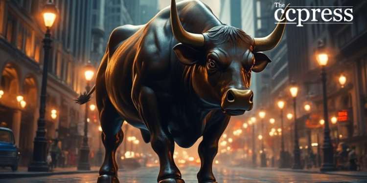 determined bull urban oil paint